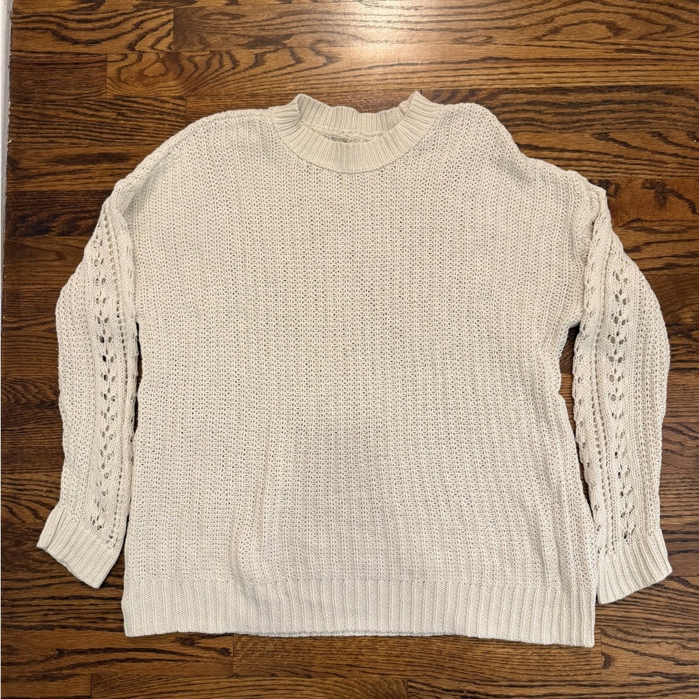 American Eagle Cozy Cream Knit Sweater